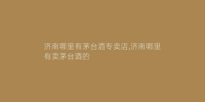 济南哪里有茅台酒专卖店,济南哪里有卖茅台酒的