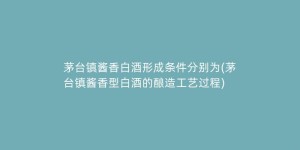 茅台镇酱香白酒形成条件分别为(茅台镇酱香型白酒的酿造工艺过程)