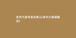 贵州大曲专卖店唐山(贵州大曲旗舰店)