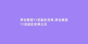 茅台集团11名副总名单,茅台集团11名副总名单公示