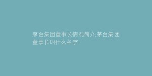 茅台集团董事长情况简介,茅台集团董事长叫什么名字